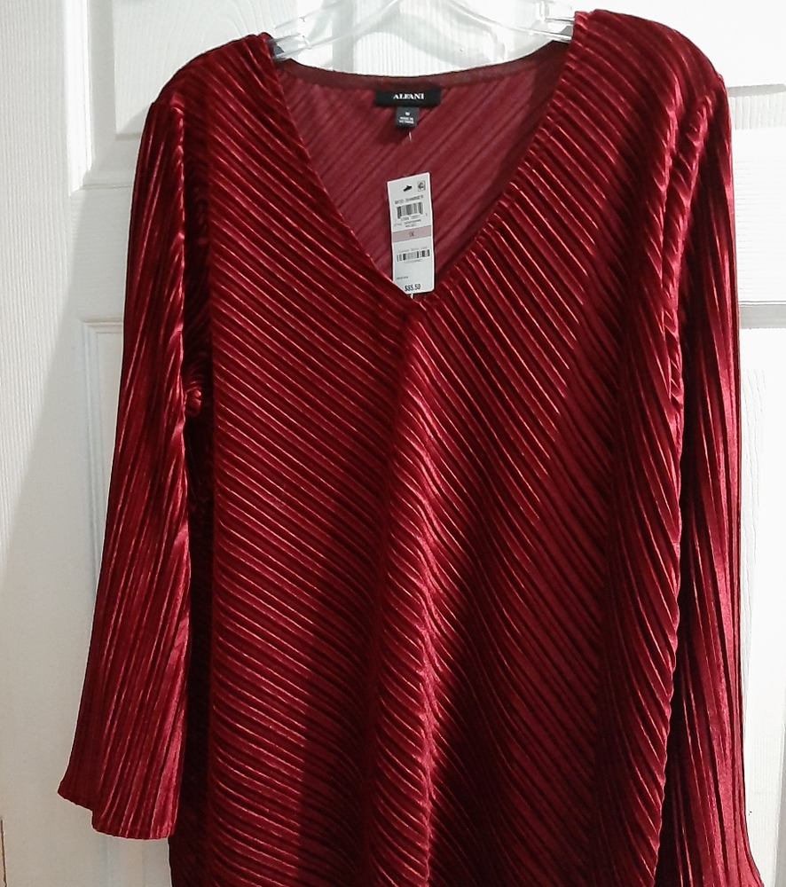 Ladies Dark Red Maroon long sleeve shirt